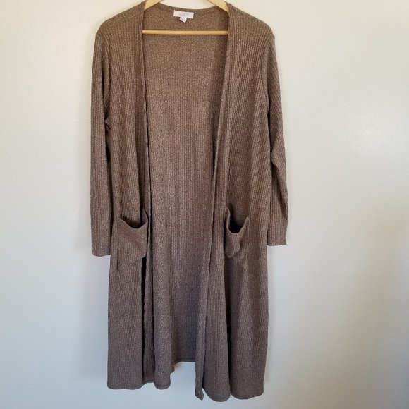 LuLaRoe Sweaters - LuLaRoe Sarah Brown Tan Duster Vest Cardigan